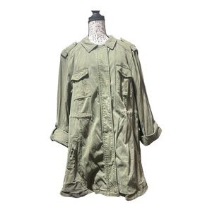 Torrid Jacket 2X Twill Utility Army Military Green Women's Jacket 2X